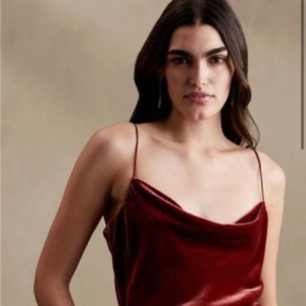 Velvet Cowl-Neck Camisole